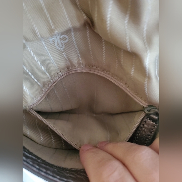 Cole Haan Metallic Gunmetal Pebbled Leather Shoulder Bag/ crossbody - Picture 16 of 16